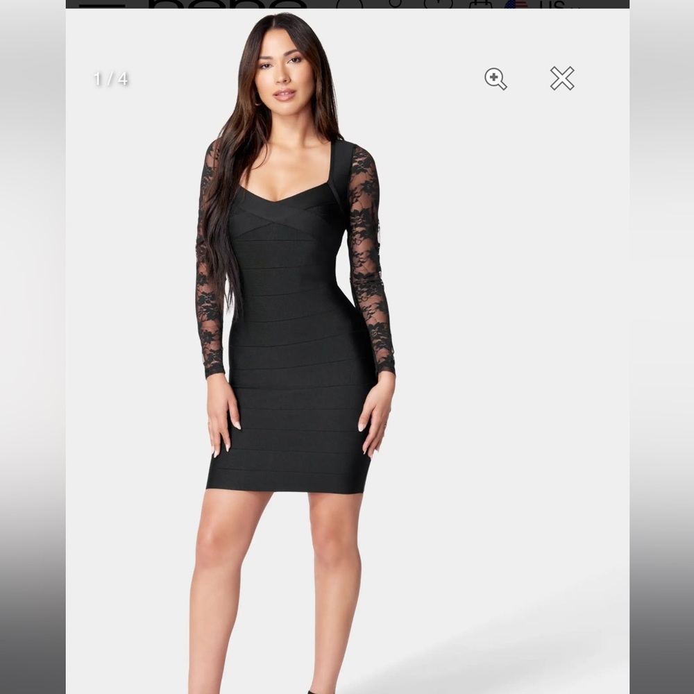 Bebe bandage and lace dress